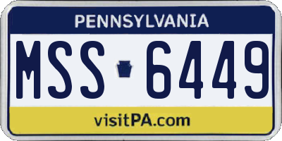 PA license plate MSS6449