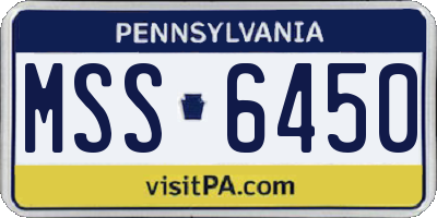 PA license plate MSS6450