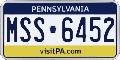 PA license plate MSS6452