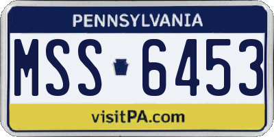 PA license plate MSS6453