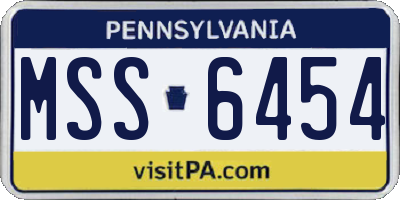 PA license plate MSS6454