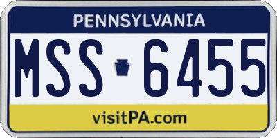 PA license plate MSS6455