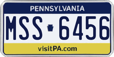 PA license plate MSS6456