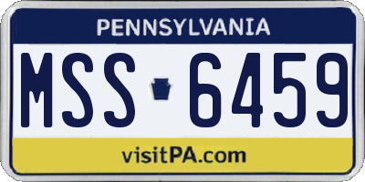 PA license plate MSS6459