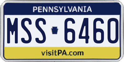 PA license plate MSS6460