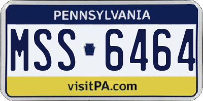 PA license plate MSS6464