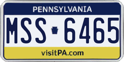 PA license plate MSS6465