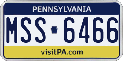 PA license plate MSS6466