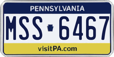PA license plate MSS6467