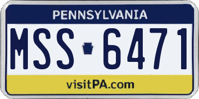 PA license plate MSS6471