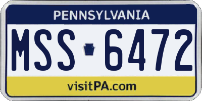 PA license plate MSS6472