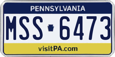 PA license plate MSS6473