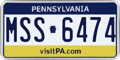 PA license plate MSS6474