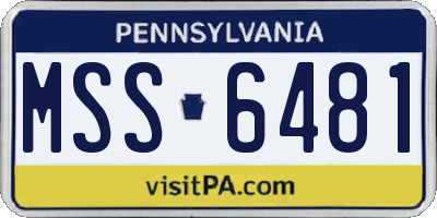 PA license plate MSS6481