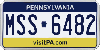 PA license plate MSS6482