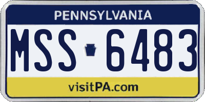 PA license plate MSS6483