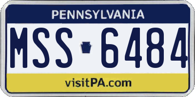 PA license plate MSS6484