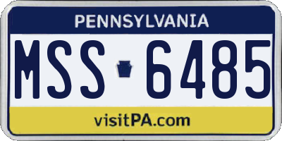 PA license plate MSS6485