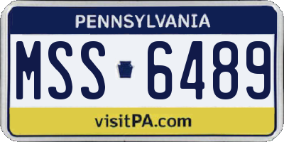 PA license plate MSS6489