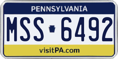 PA license plate MSS6492