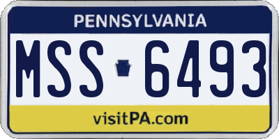 PA license plate MSS6493