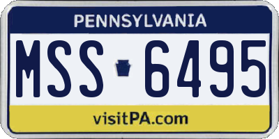 PA license plate MSS6495
