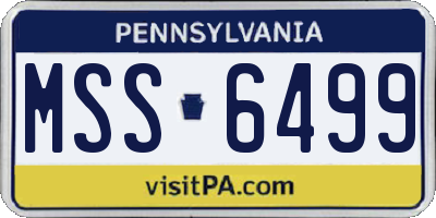 PA license plate MSS6499