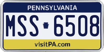 PA license plate MSS6508