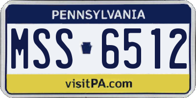 PA license plate MSS6512