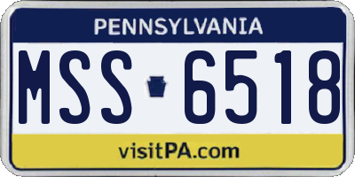 PA license plate MSS6518