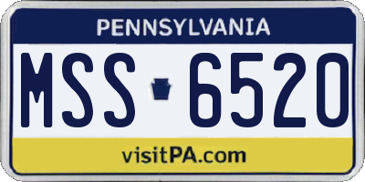 PA license plate MSS6520