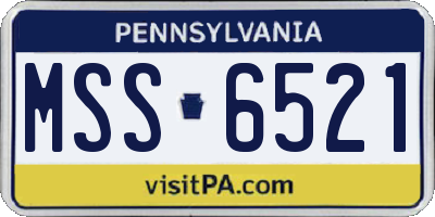 PA license plate MSS6521