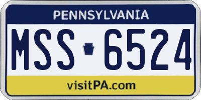 PA license plate MSS6524