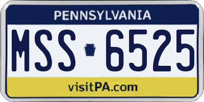 PA license plate MSS6525