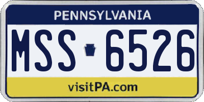 PA license plate MSS6526