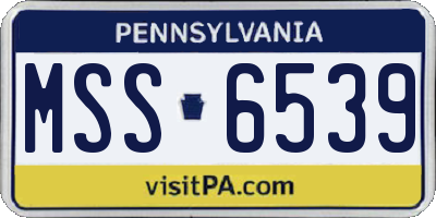PA license plate MSS6539