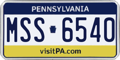 PA license plate MSS6540