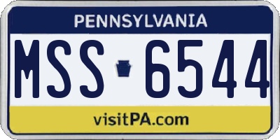 PA license plate MSS6544