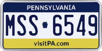 PA license plate MSS6549