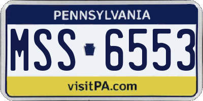 PA license plate MSS6553