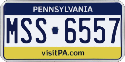 PA license plate MSS6557