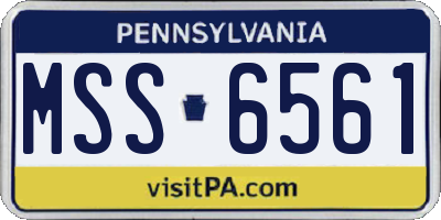 PA license plate MSS6561