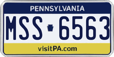 PA license plate MSS6563