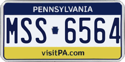 PA license plate MSS6564