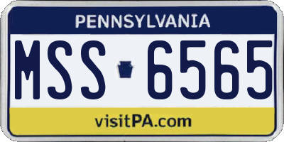 PA license plate MSS6565