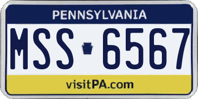 PA license plate MSS6567