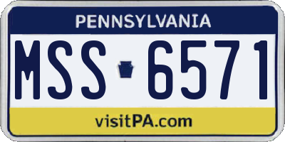 PA license plate MSS6571