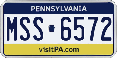 PA license plate MSS6572