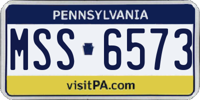 PA license plate MSS6573