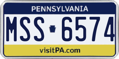PA license plate MSS6574